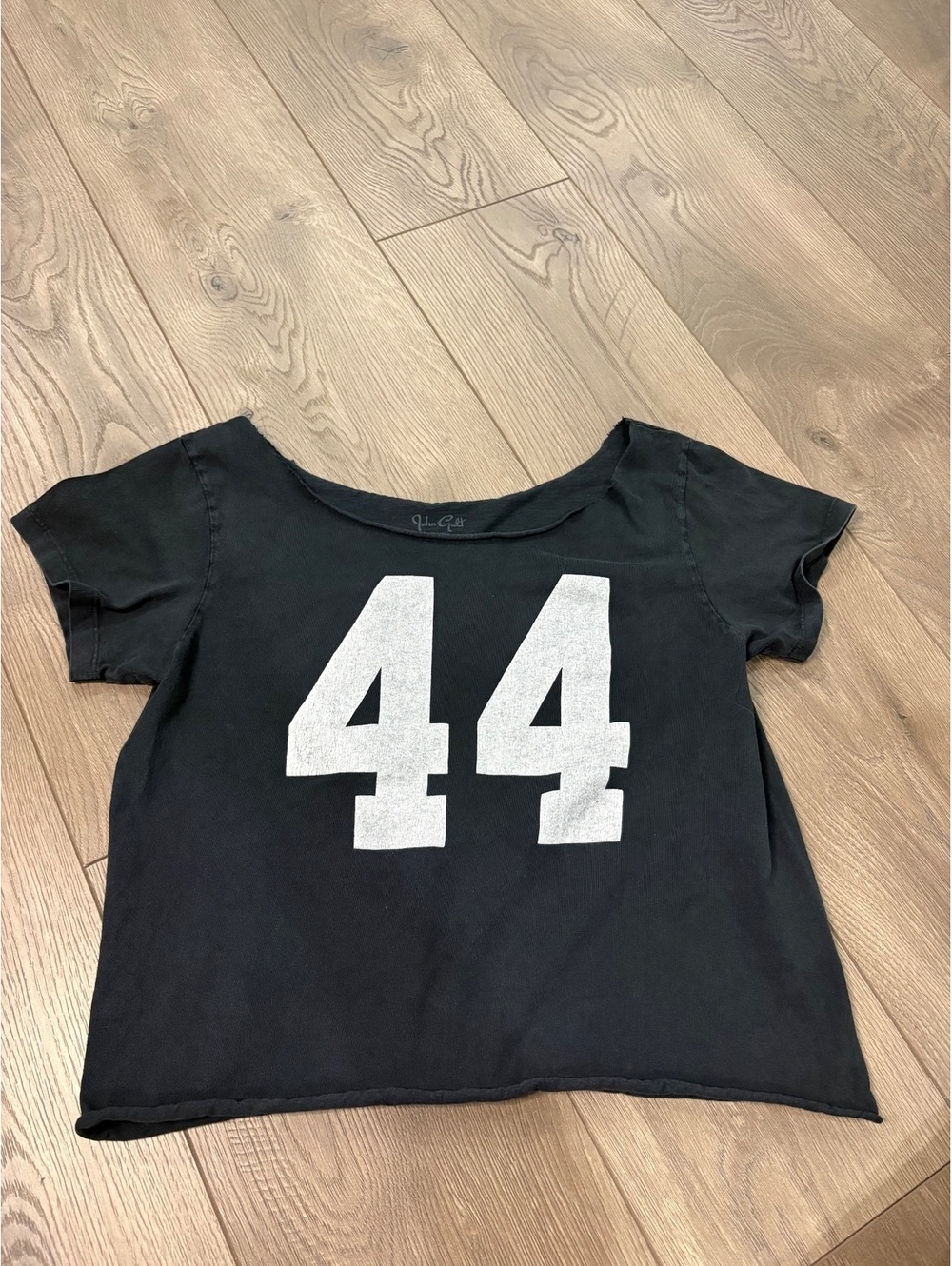 John Galt black cropped T-shirt 44 one size